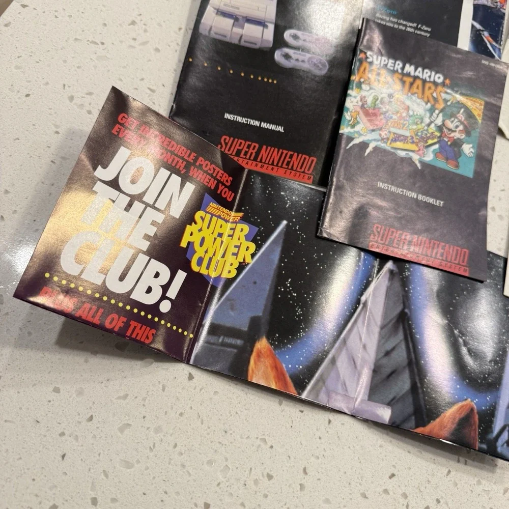 Vintage Lot of 6 SNES Super Nintendo Game Instruction Booklet Manuals Posters
